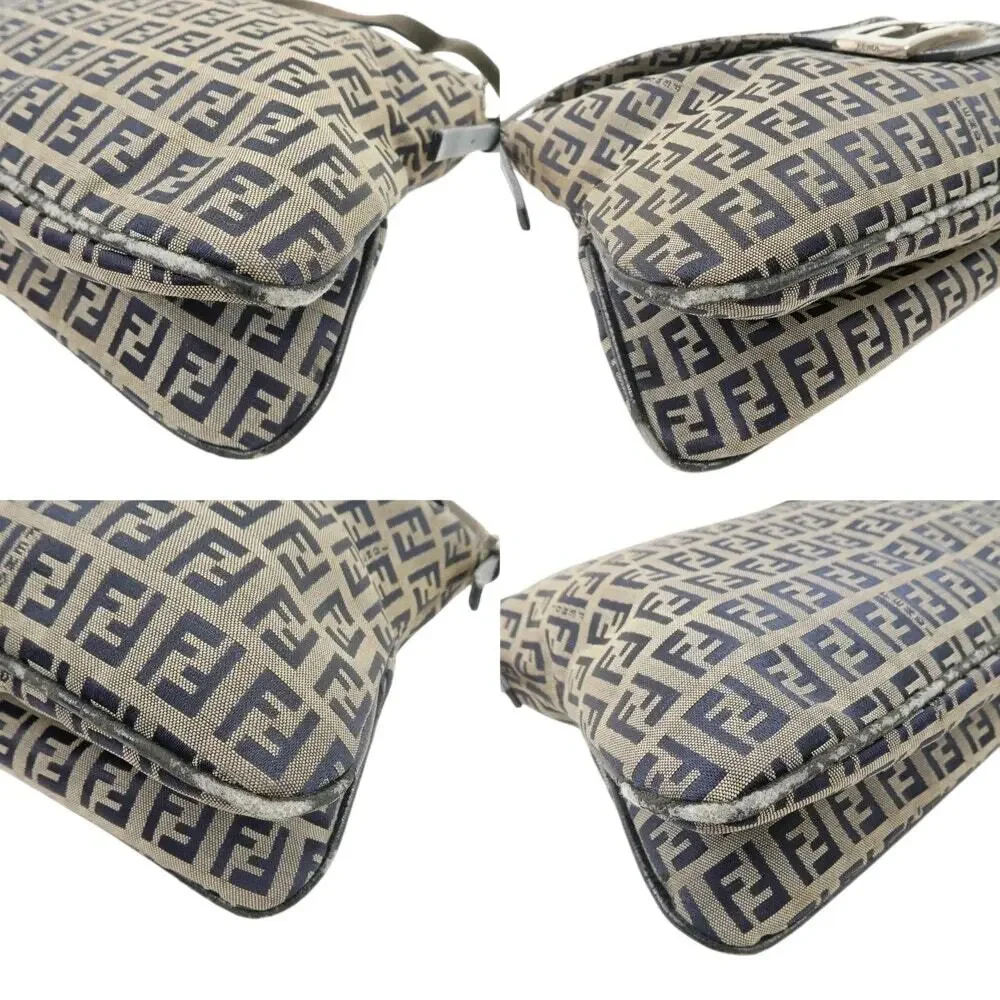 💎✨BEAUTIFUL✨💎Authentic FENDI Zucchino Mamma Baguette Shoulder Bag - Picture 5 of 10